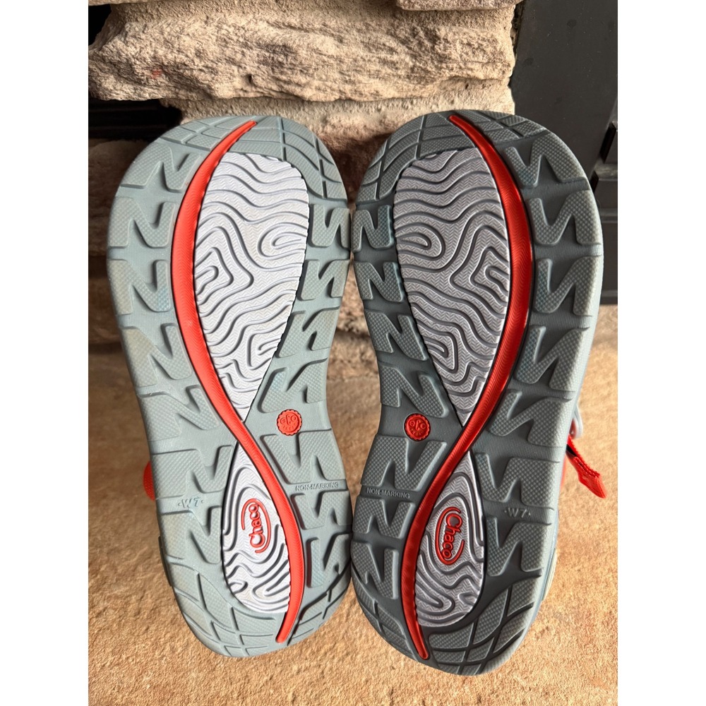 Chaco Z Cloud Sandals Womens 7 Orange Gray Strap Hiking Shoes Outdoor Granola - Picture 10 of 10